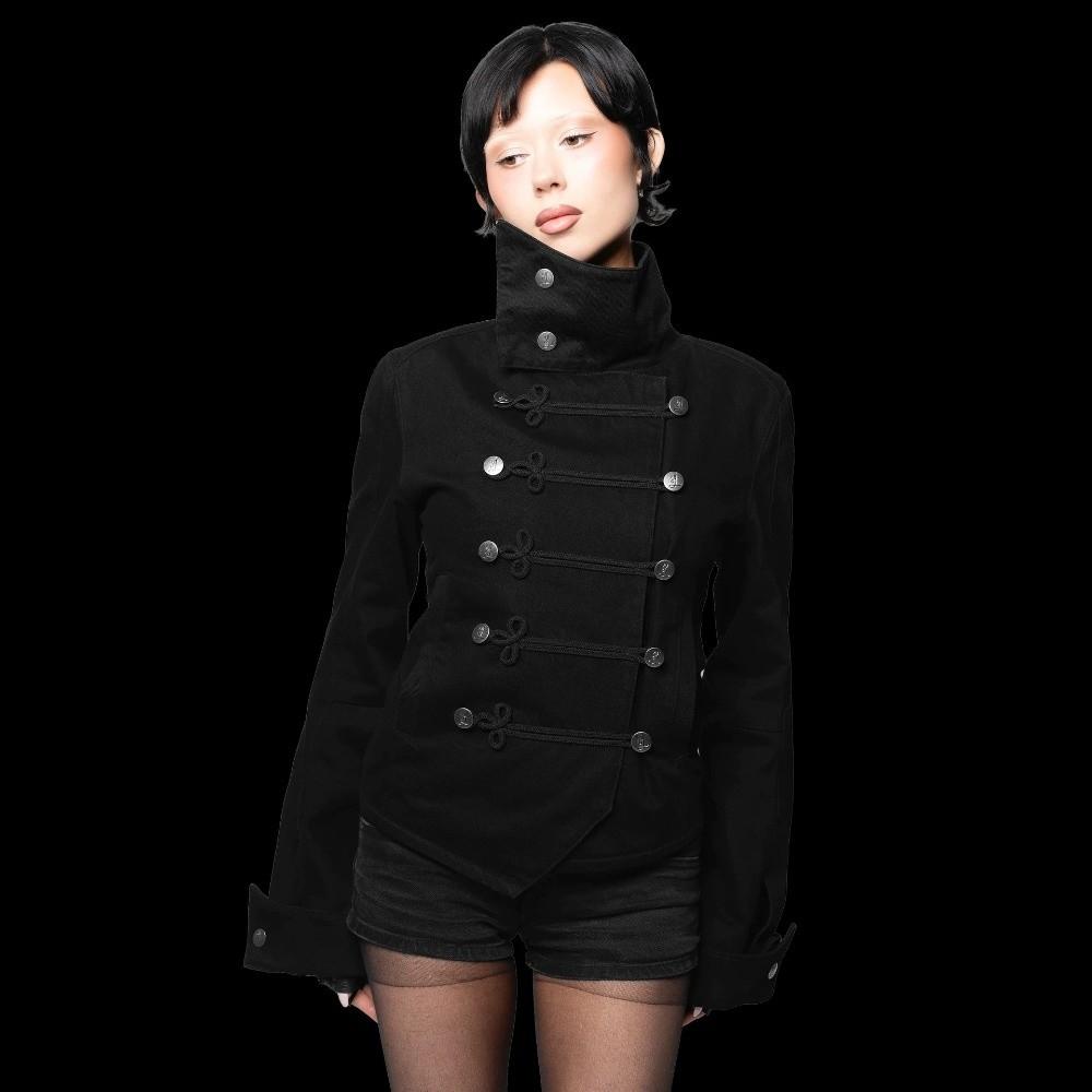 Giacca Corta Stile Napoleon Slim Fit Cappotto con Collo Rialzato Moda Cappotto Stile Corte Ottenuto