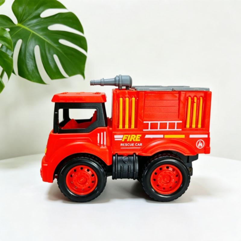 San Yuan's Hot-Selling Pull-Back Fire Rescue Truck Model Set - Educational Toy Cars with Ladder Truck Simulation (4 Types)
