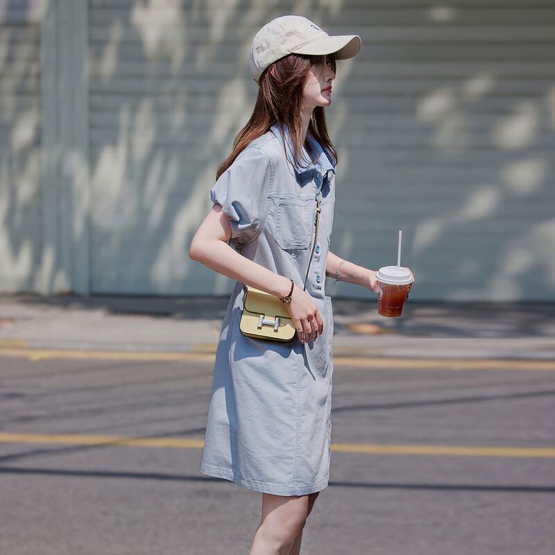 Casual Button-Up A-Line Shirt Dress