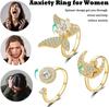Luxury Anxiety Ring Fidget Spinner Ring for Women Crystal Flower Butterfly Animal Finger Ring Rotate Anti Stress Wedding Jewerly