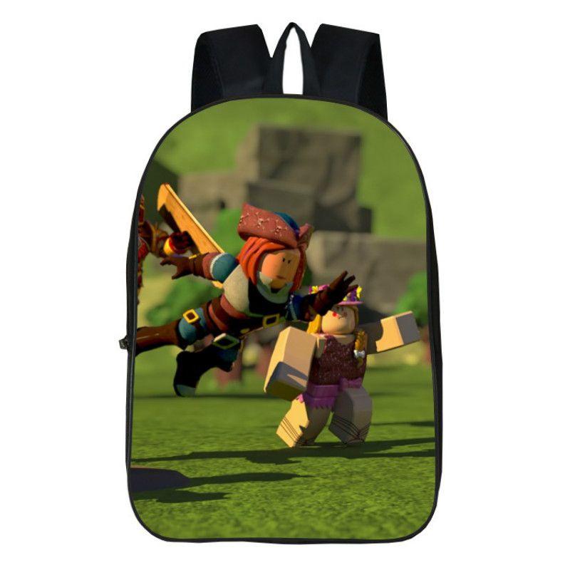 Roblox Pattern Kids School Backpack With Large Capacity And Durable Polyester Material