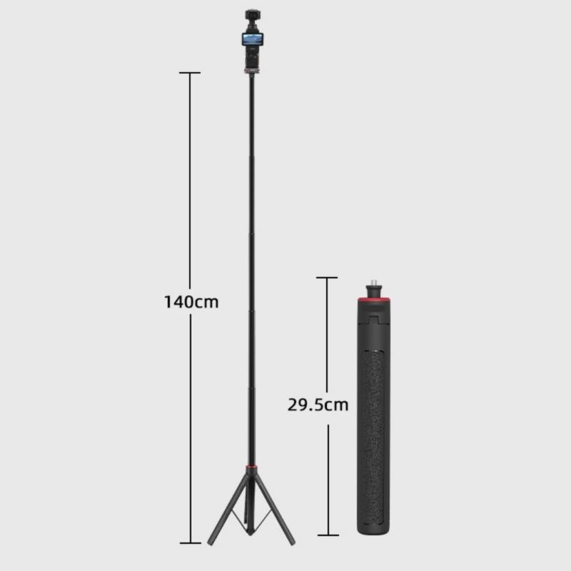 Portable Selfie Stick With Tripod Stand Accessories Extension Telescoping Selfie Stick Tripod for Action Camera