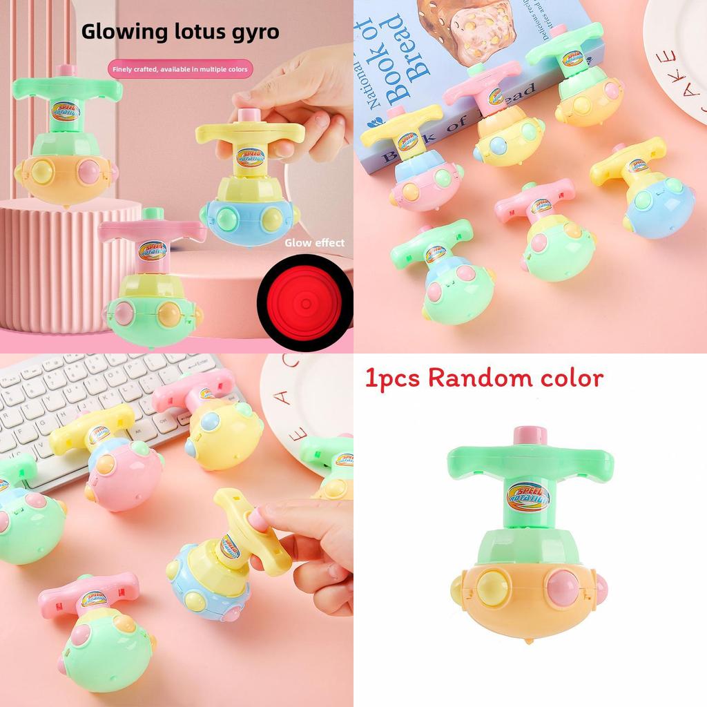 Candy Colored Press Type Rotating Gyroscope With Lighting Function Children Toy For Kids And Students