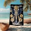 Custom Name Ultra-Soft Beach Towel with Elephant Theme,Ideal for Pool - Camping, Diving - Perfect Travel Essential, Vibrant Beach Towel.