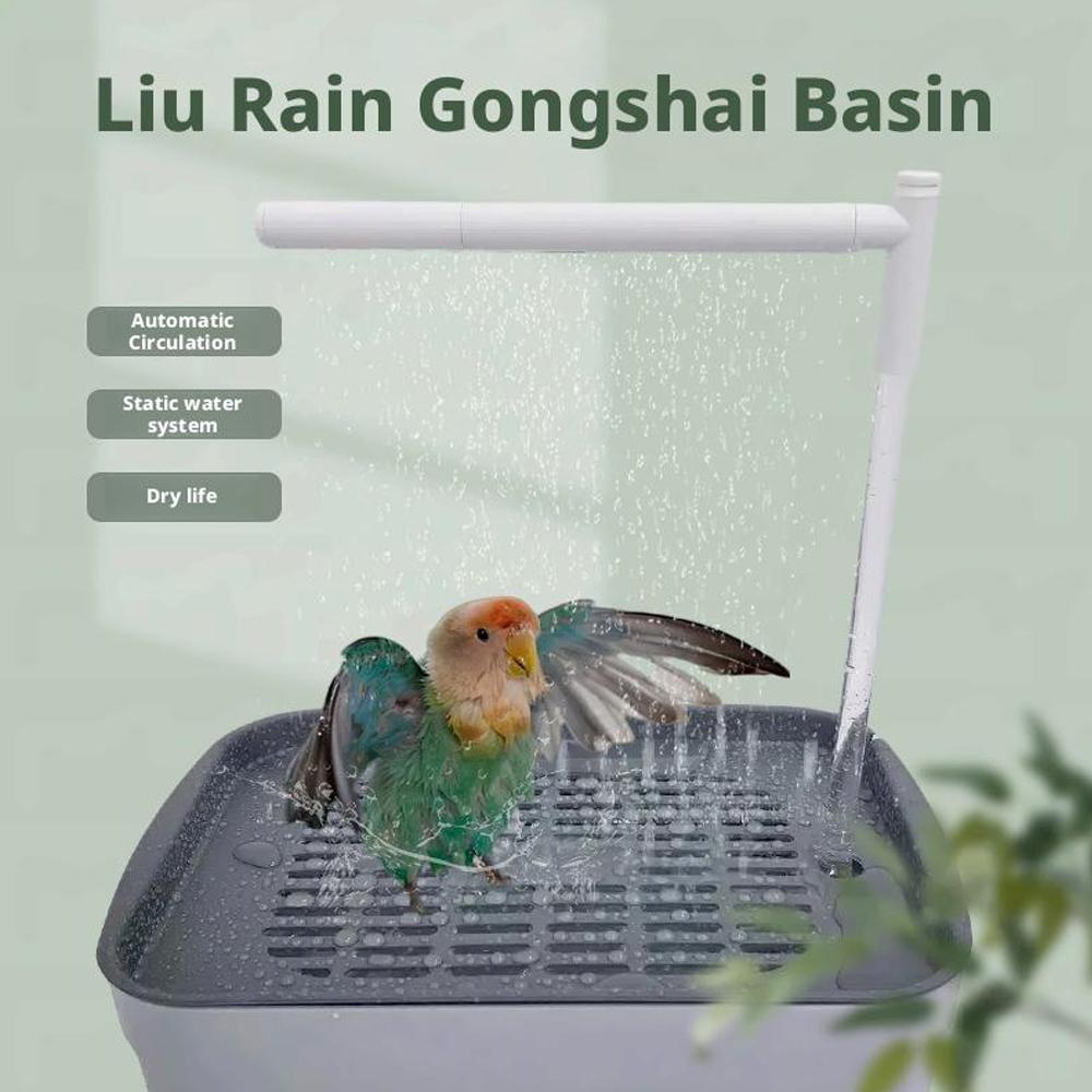 Bird Automatic Bath Shower - Indoor Parrot Shower Tub Running Water Fountain,Convenient Quiet Pet Pool Bathing Toy For Friends