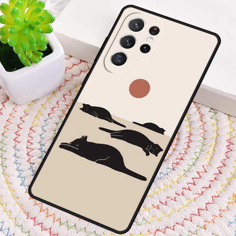 Cat Mount Fuji Japan Landscape Phone Case for Samsung Galaxy Note 10 Pro S26 Ultra S23 S24 FE S25 S21 S22 PLUS Shockproof Cove