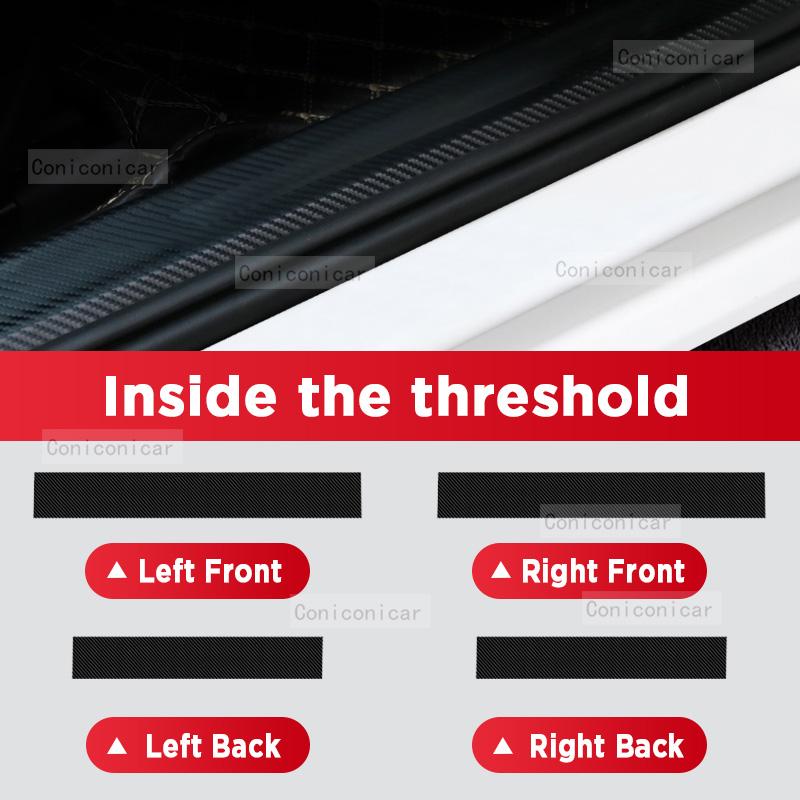 Autocollant de seuil de porte en fibre de carbone pour CHERY OMODA C5 2022-2025 Pédale de seuil Anti-rayures Accessoires de décoration intérieure
