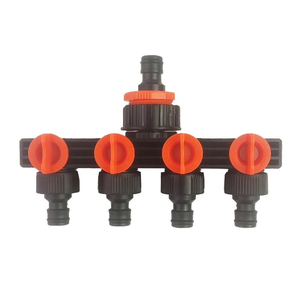 4-ходовой разветвитель для садового шланга, съемный, прочный, для наружного полива, системы капельного полива