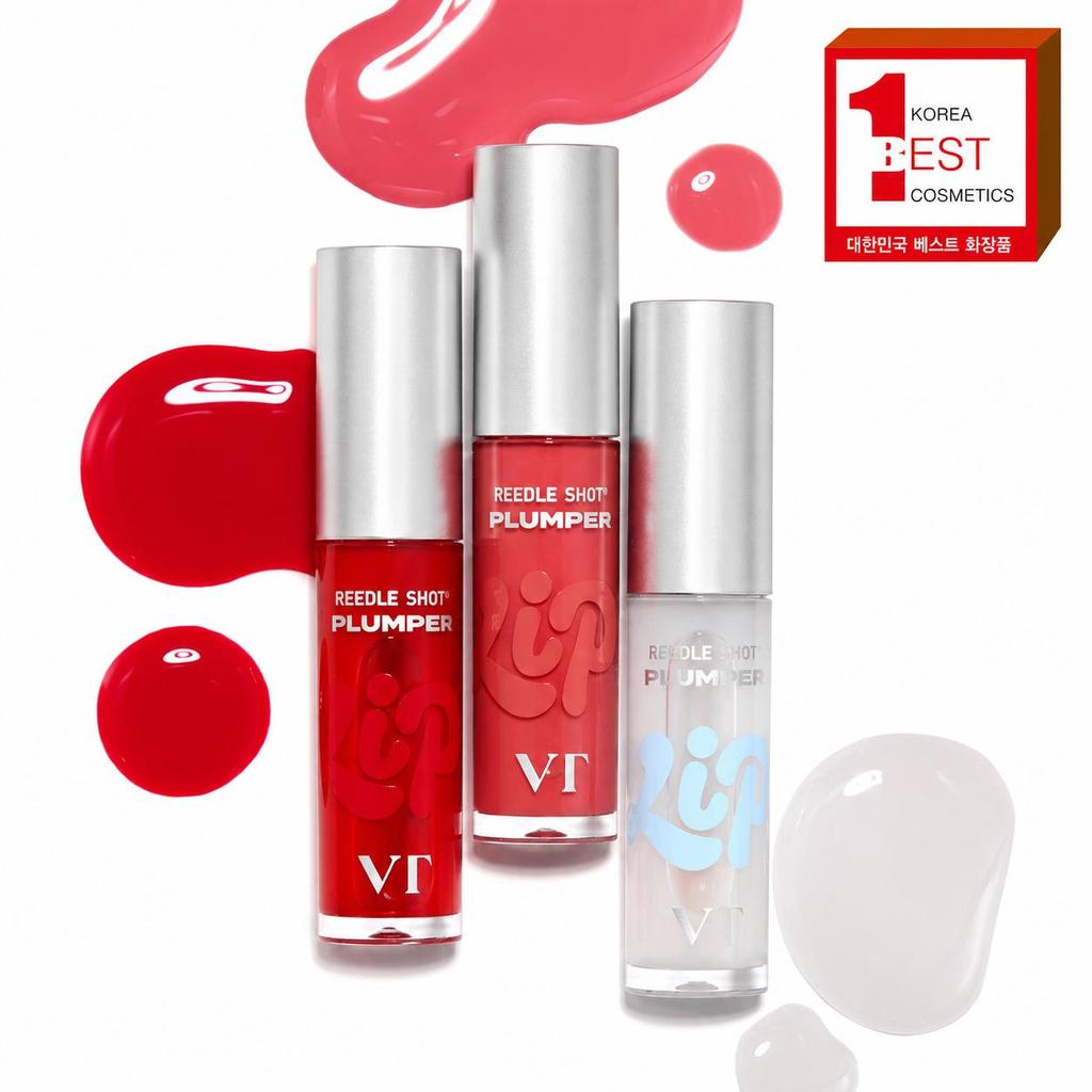 VT Reedle Shot Lip Plumper Gloss Set 3pcs | Moisturizing Volumizing Lip Gloss | Korean Lip Care (SET)