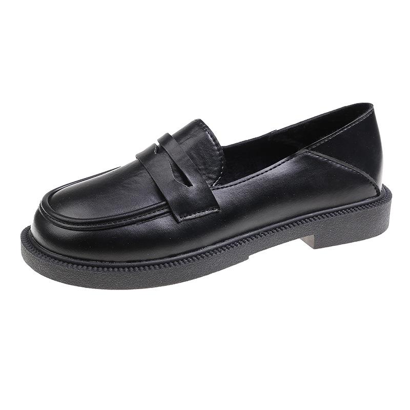 Single Shoes Women's Autumn and Winter New Chain Middle School Student Mother Flat-bottomed Lazy One-pedal Loafers Women