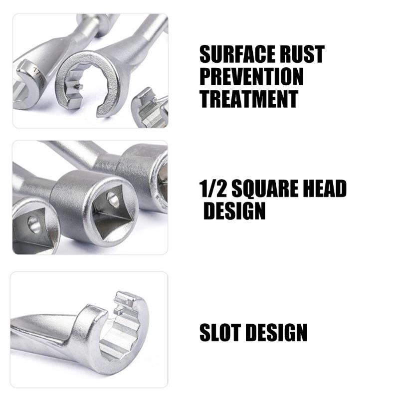 Professional Steel 14mm/17mm/19mm Fuels Injector Wrench Spanner Tool for Garage & Home Use Comfortable Ergonomic Handle