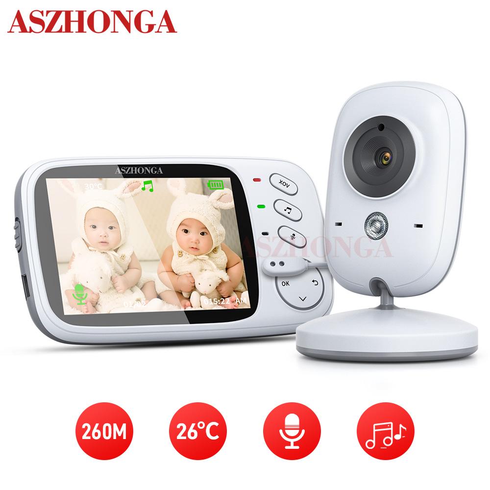 

ASZHONGA Video Baby Monitor 2.4G Wireless 3.2 Inches LCD 2 Way Audio Talk Night Vision Surveillance Security Camera Babysitter сливовый