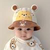 Cute Bear Baby Fisherman Cap Breathable Soft Cotton Infant Boy Girl Bucket Hat Casual Travel Sun Protection Toddler Sun Hats
