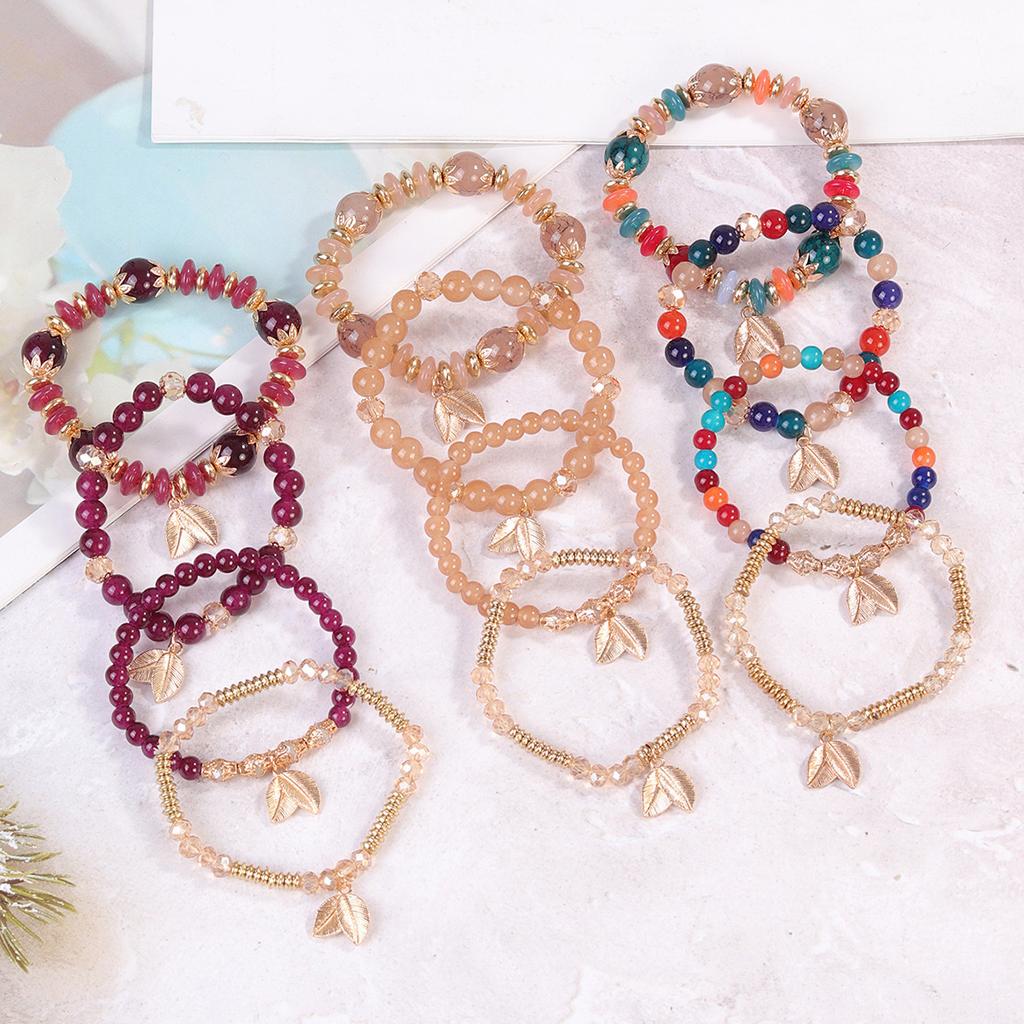 Bohemian Ethnic Wind Wing Pendant Multi-Layer Elastic Rope Beaded Bracelet Wing Pendant Bracelet