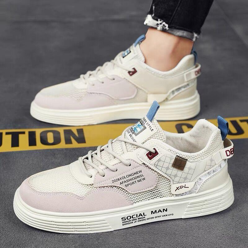 Designer Men's Sneakers 2024 Mesh Breathable Vulcanized Shoe Fashion Lace-up Canvas Shoes Summer Comfortable Sneakers Zapatillas