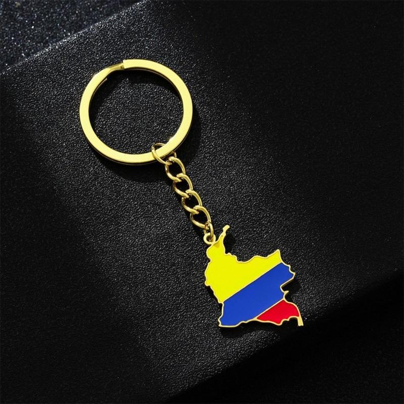 Portachiavi Portatili Mappa della Colombia Portachiavi con Bandiera Accessorio Portachiavi per Zaino