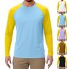 Men's Contrast Color Raglan Long Sleeve Sports Top