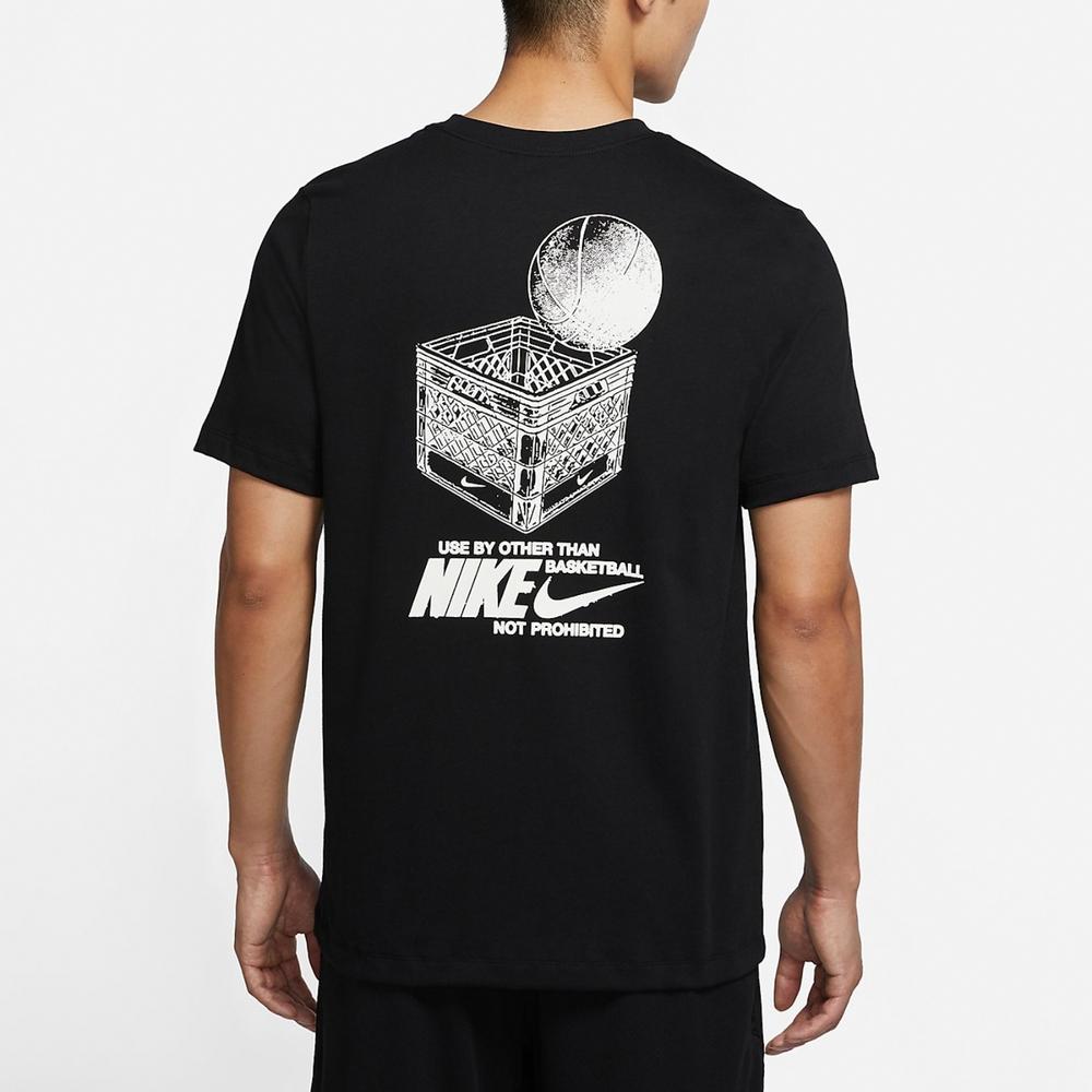 Nike Geometric Pattern Print Vintage Round Neck T-Shirt With Standard Shoulders Men Tops Black DR7638-010