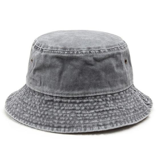 Bucket Hat Solid Color Washed Vintage Anti-UV Sunscreen Decorative Denim Unisex Women Men Cap Headwear