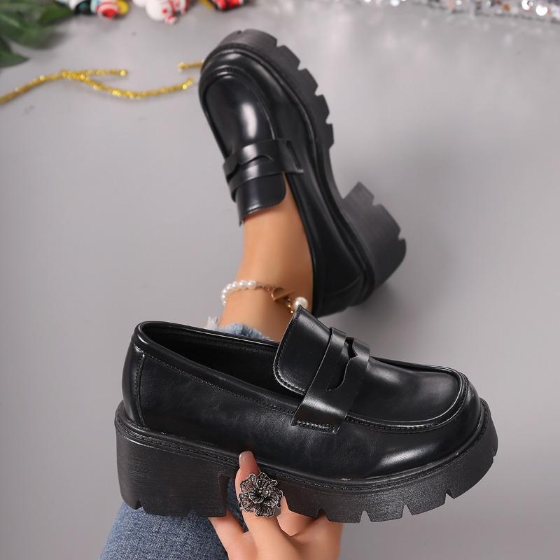 35-43 large size women's shoes platform women's spring and autumn new versatile small leather shoes single shoes