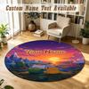 Round Rug Custom NameAdventure Time Pattern Non Slip Carpet Home Floor Decor