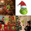 Charming Grinch Christmas Decorations Furry Green Leg And Head Tree Ornament Set