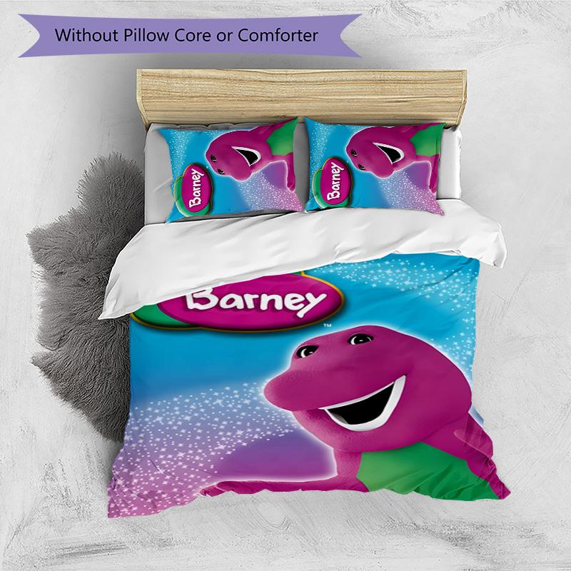 Barney 3pcs Bedding Set Duvet Cover Closure Includes 1 Duvet Cover & 2 Pillowcases for All Seasons Bedroom Home Dorm Decor