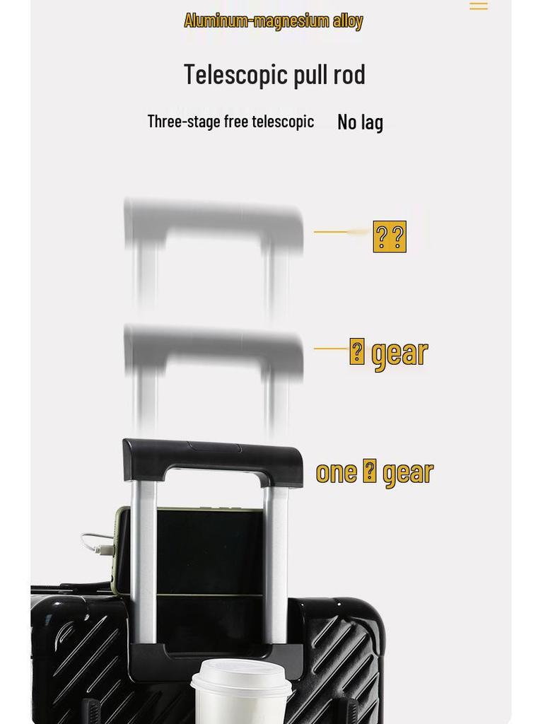 Sturdy 5-Wheel Lightweight Suitcase with Large Capacity & Combination Lock
