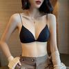 Women's Sexy French Triangle Cup Front Closure Bra Set with Thin Straps and Beautiful Back Design
