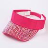 New Summer Empty Top Visor Cap for Women Rhinestone Belt UV Protection Running Sports Sun Visor Hat