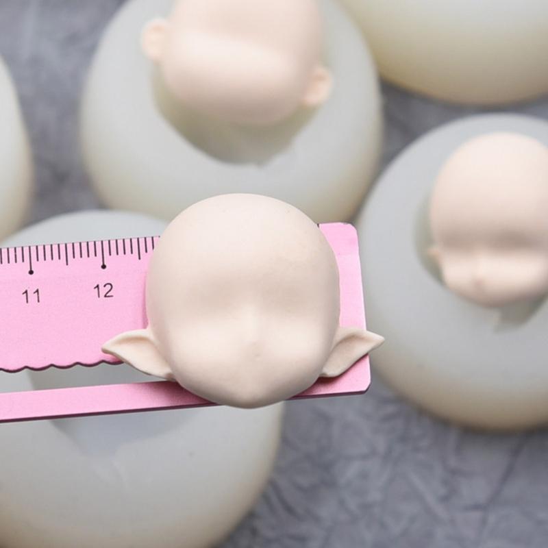 3DFairy Head Baby Face Silikonform Handgjord Tvållera Gipsform Fondant Chokladform Kex Socker Hantverksform DIY