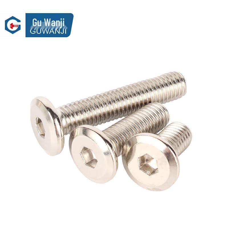 GUWANJI Nickel Plated Hex Socket Chamfered Screw