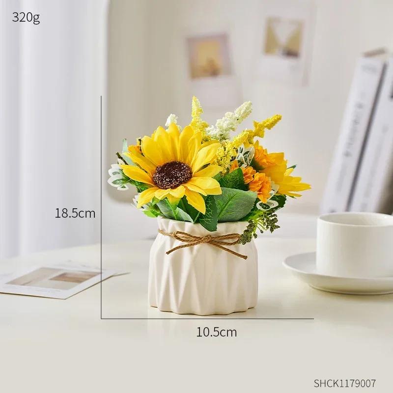 Rośliny artystyczne do dekoracji Akcesoria do dekoracji domu Wystrój pokoju Dekoracja ślubna Sztuczny kwiat Bonsai na biurko Rękodzieło