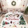 Homewish Kawaii Xmas Bear Duvet Cover SetCute Gingerbread Man Comforter Cover SetHappy New Year Bed Set For Kids Girl