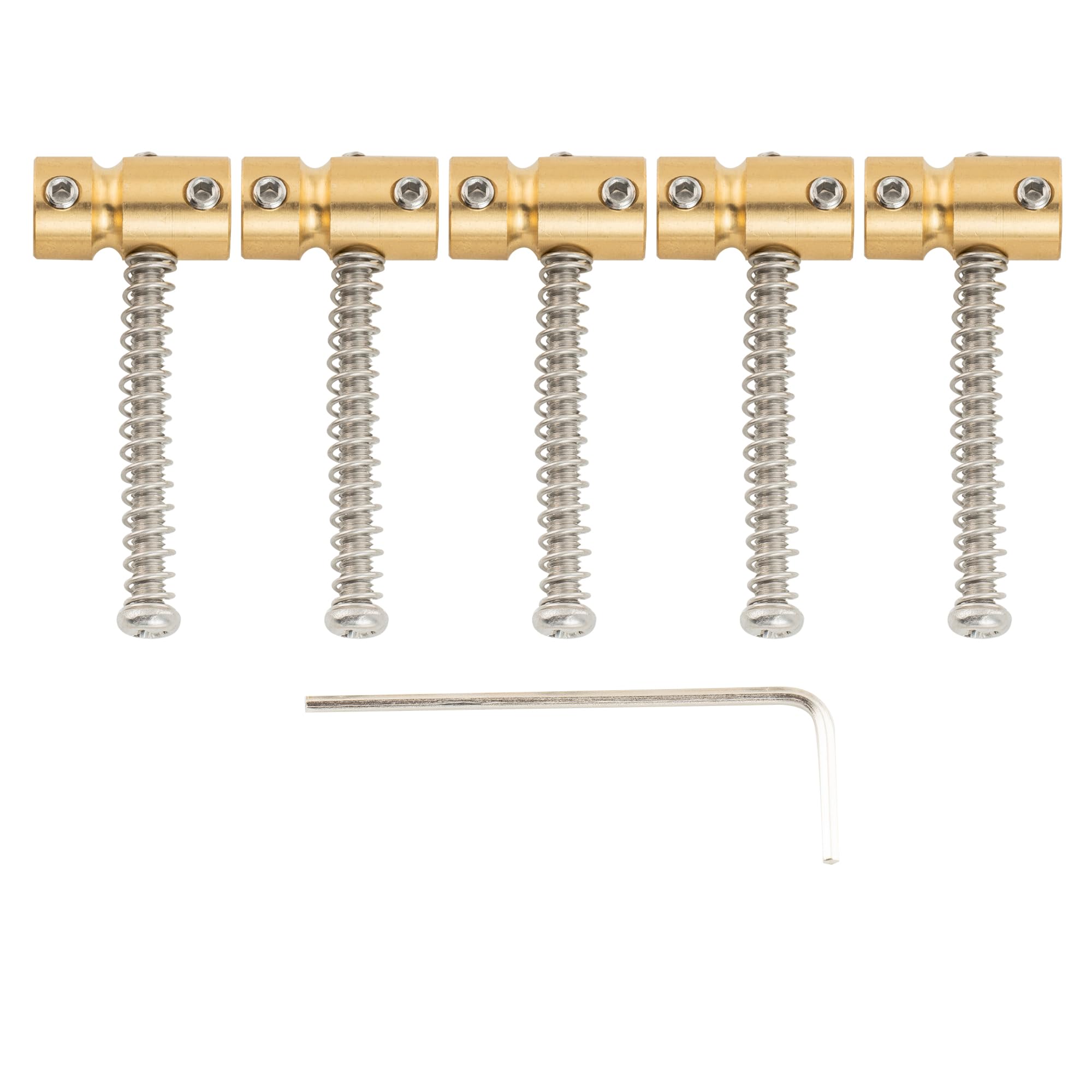 

Musiclily Pro 17mm Brass Bass Saddles for 5-String PB Precision Bass/JB Jazz Bass, Original Color (Set of 5)