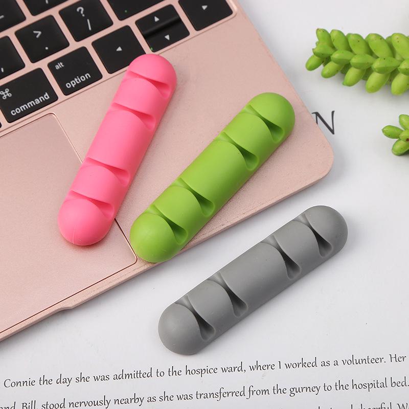Self-Adhesive Cable Organizer Clip: Long Strip with Four Holes for Mobile Accessories