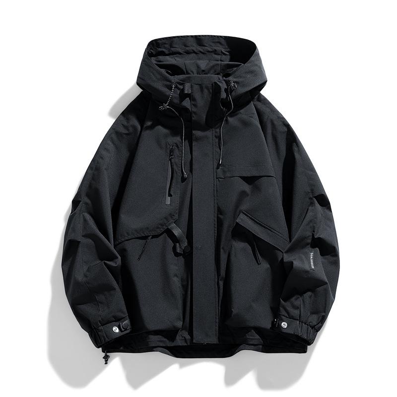 

Трендовая водонепроницаемая ветровка унисекс с карманами - Повседневное худи на весну/осень L