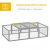 Wooden Rabbit Hutch Cage 6ft with Wire Mesh, Openable Roof, Play Space for Outdoor, Grey