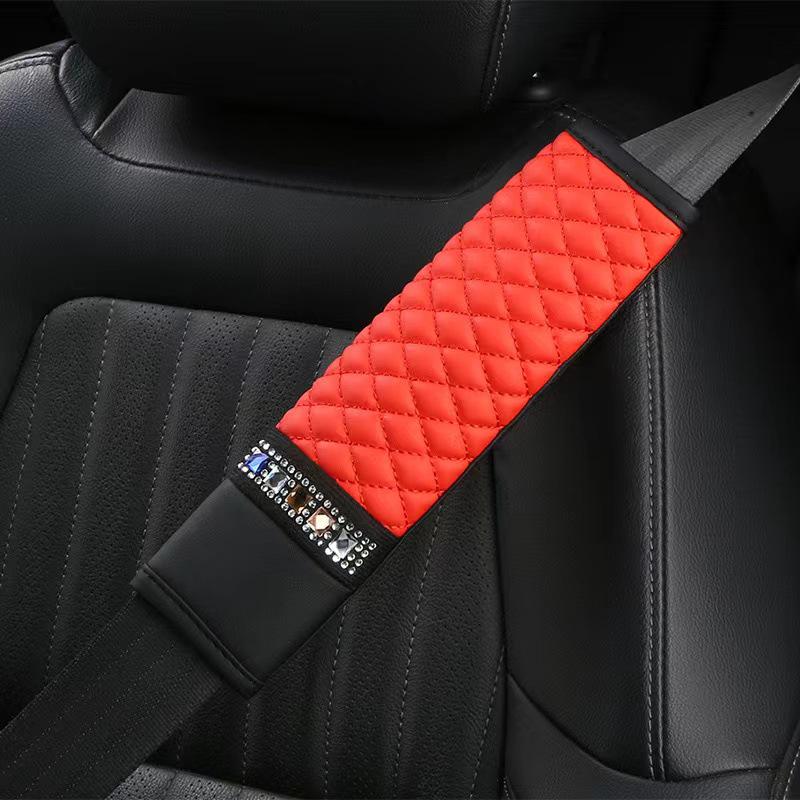 Embroidered Diamond Car Seat Belt Shoulder Pad - Universal Fit for All Seasons