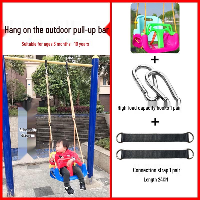 Children s Outdoor/Indoor Hanging Swing Chair with Rope and Single Bar