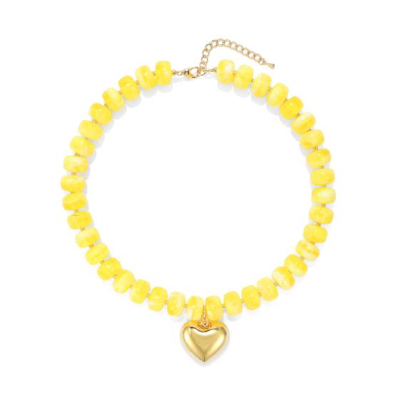 Klobiger Bunter Perlen-Choker Harzperlen-Halskette Boho Urlaubs-Halskette für Damen Tägliches Tragen Sommer Strandurlaub Schmuck
