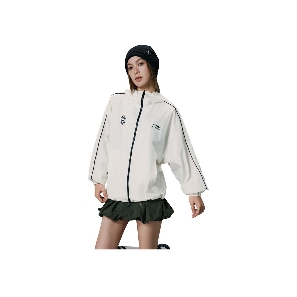 Li Ning Sports Lifestyle Series Brand Logo Hooded Zipper Casual Windbreaker Unisex Outerwear AFDVH29-4