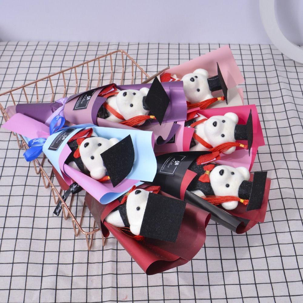 Cartoon Bear Plush Bouquet Bouquet Decoration Doctoral Bear Toy Student Gift