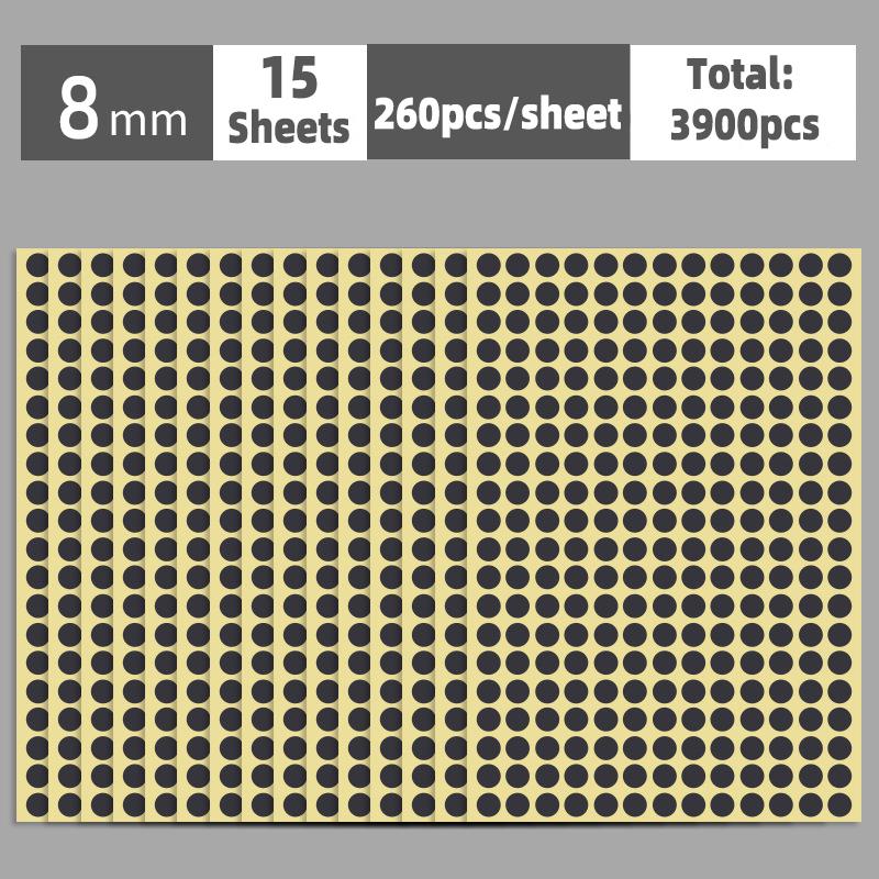 6mm-100mm Self Adhesive Dot Label Stickers 15 Sheets Multi Color and Size Round Stickers for Food Containers/Scrapbook/Packaging