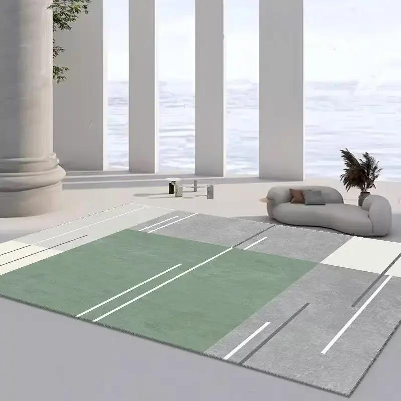Japanese Minimalist Carpet For Living Room Green 200X300 Large Area Rugs Decor Bedroom Soft Elastic Outdoor Floor Mats Washable