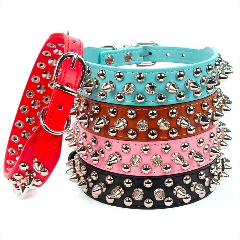 Anti-Bite Spiked Pet Dog Collar Padded Design Studded Pet Collar For Bulldog Pug Puppy