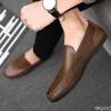 fashion 2024 Spring Summer NEW Men's Loafers Comfortable Flat Casual Shoes Men Breathable Moccasins Slip-On Soft Leather Driving Shoes
