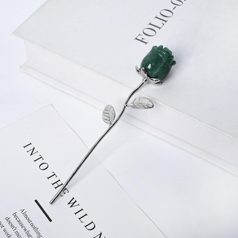 15 см Цветной Натуральный Кристалл Резьба Роза Украшение для Дома и Офиса Кристаллические Поделки Орнамент Подарок на День Святого Валентина