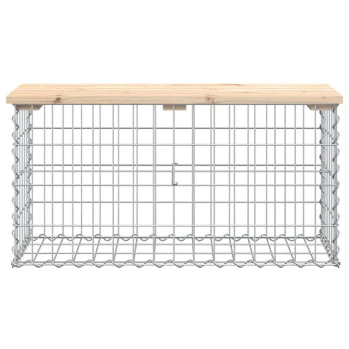 VidaXL Design Gabion Garden Bench 83x31.5x42cm Solid Pine Wood 834347