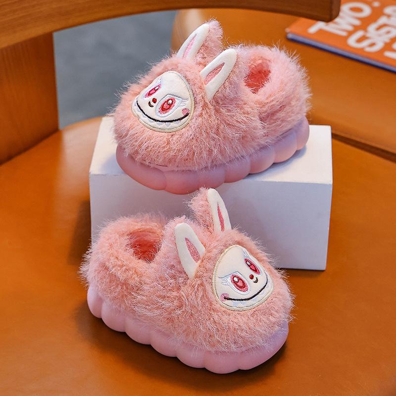 Boys' and Girls' Cozy Winter Slippers - Thick-Sole, Non-Slip, Plush Velvet, Indoor Warmth